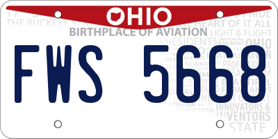 OH license plate FWS5668