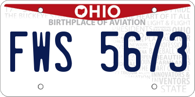 OH license plate FWS5673