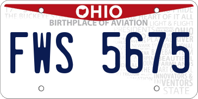 OH license plate FWS5675
