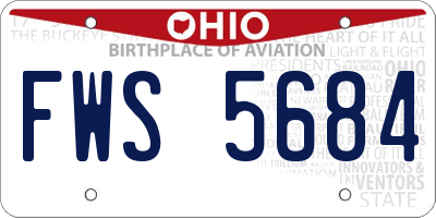 OH license plate FWS5684