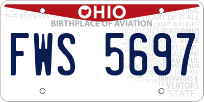 OH license plate FWS5697