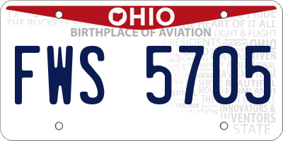 OH license plate FWS5705