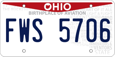 OH license plate FWS5706