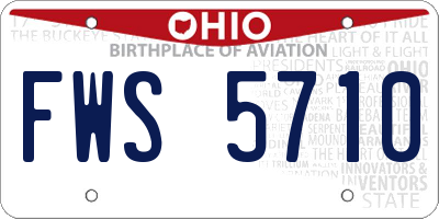OH license plate FWS5710