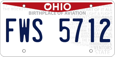 OH license plate FWS5712