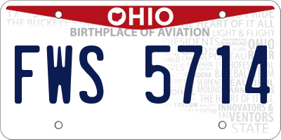 OH license plate FWS5714