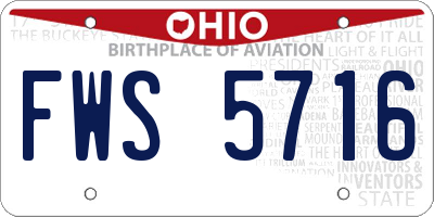 OH license plate FWS5716