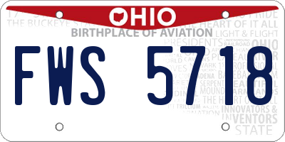 OH license plate FWS5718