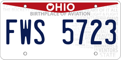 OH license plate FWS5723
