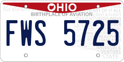 OH license plate FWS5725