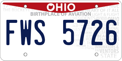 OH license plate FWS5726