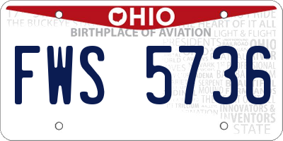 OH license plate FWS5736