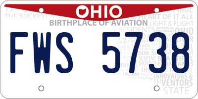 OH license plate FWS5738