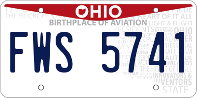 OH license plate FWS5741