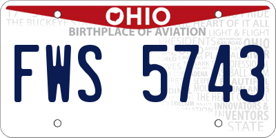 OH license plate FWS5743