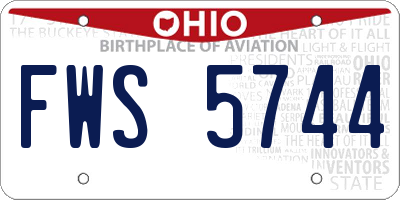 OH license plate FWS5744