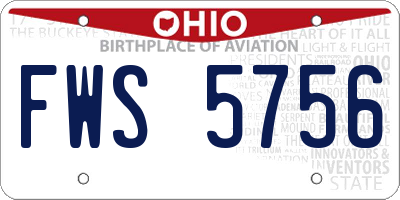 OH license plate FWS5756