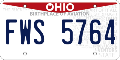 OH license plate FWS5764