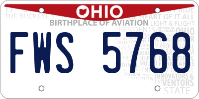 OH license plate FWS5768