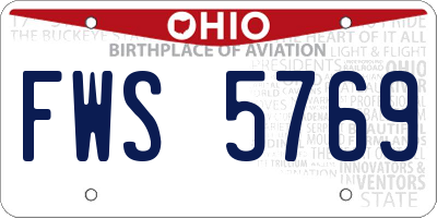 OH license plate FWS5769