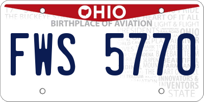 OH license plate FWS5770