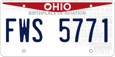 OH license plate FWS5771