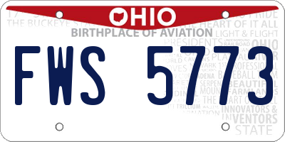 OH license plate FWS5773