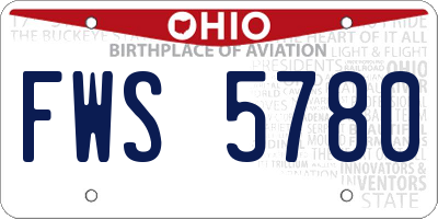 OH license plate FWS5780