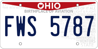 OH license plate FWS5787