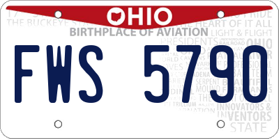 OH license plate FWS5790