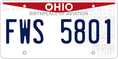 OH license plate FWS5801