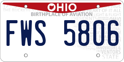 OH license plate FWS5806