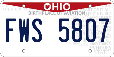 OH license plate FWS5807