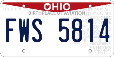 OH license plate FWS5814