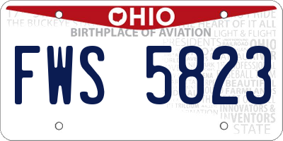 OH license plate FWS5823