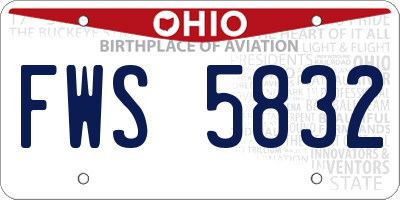 OH license plate FWS5832