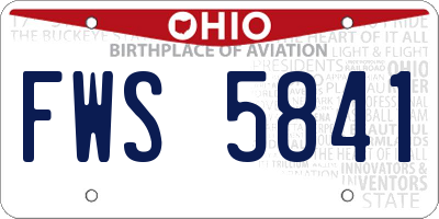 OH license plate FWS5841