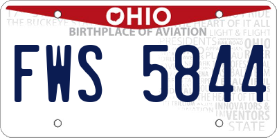 OH license plate FWS5844