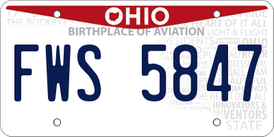 OH license plate FWS5847