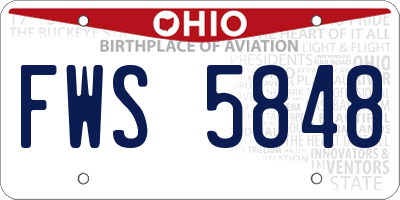 OH license plate FWS5848