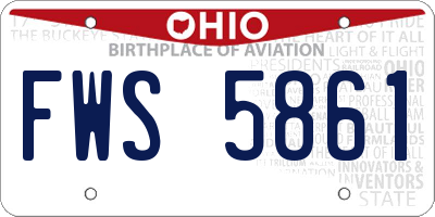 OH license plate FWS5861