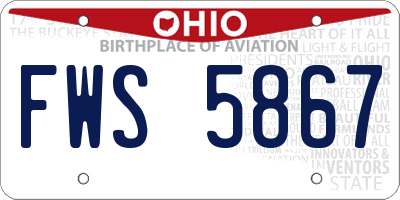OH license plate FWS5867