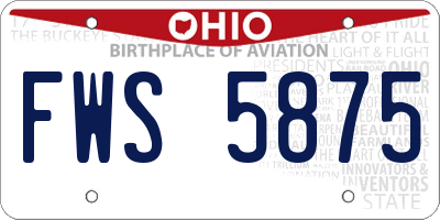 OH license plate FWS5875