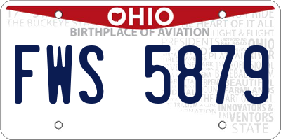 OH license plate FWS5879