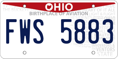 OH license plate FWS5883