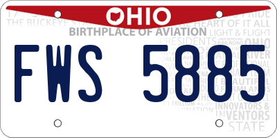 OH license plate FWS5885