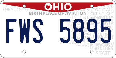 OH license plate FWS5895