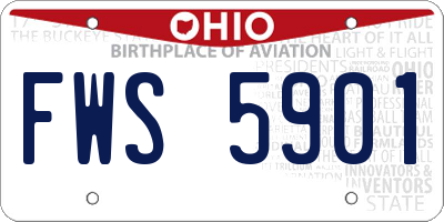OH license plate FWS5901