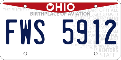 OH license plate FWS5912