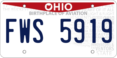 OH license plate FWS5919